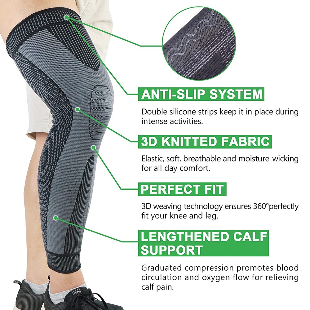 Uplift | 2 PCS Long Compression Knee Sleeve Brace For Pain Relif