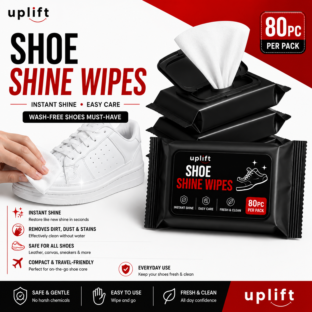 Uplift | Portable Shoes Cleaning Wipes | Free Delivery