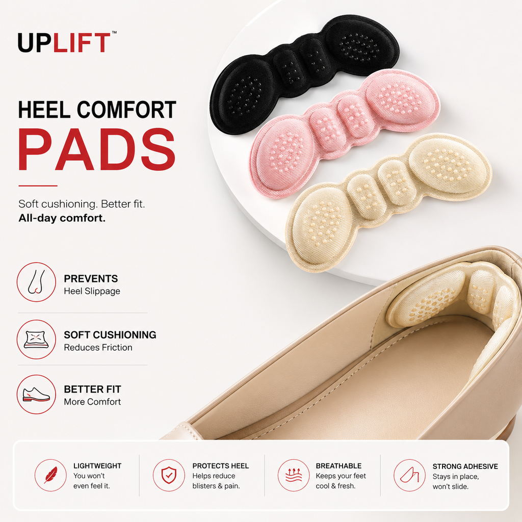 UPLIFT™ | Butterfly Heel Grips – Soft Non-Slip Inserts