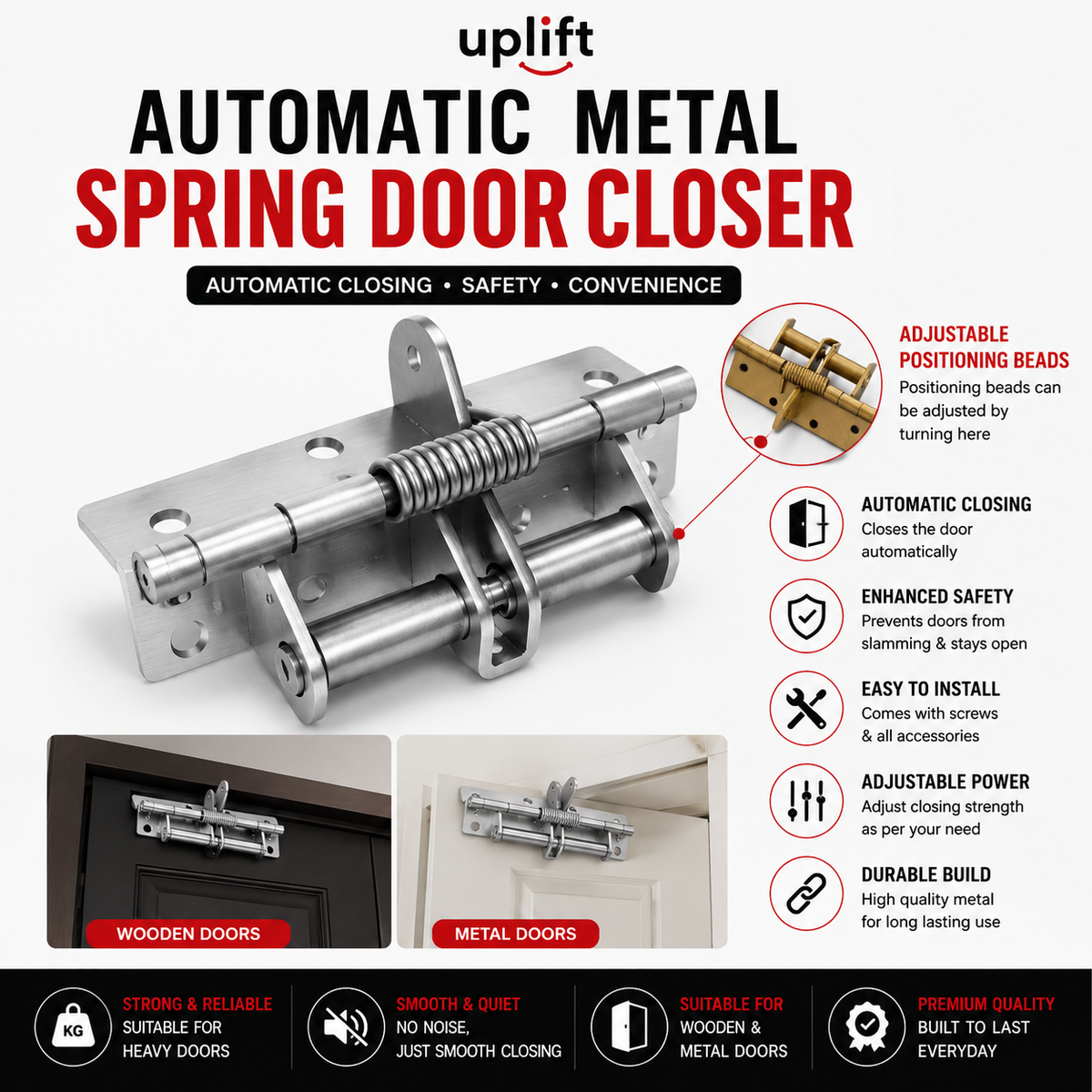 Automatic Metal Spring Door Closer with (Free Home Delivery) 😯